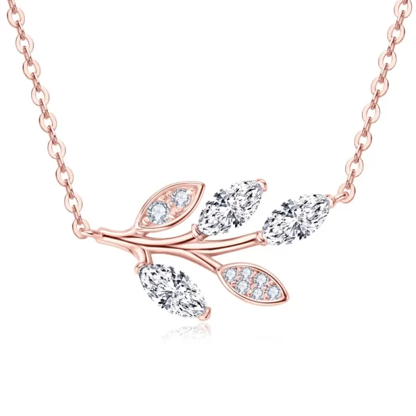 Colar de pingente feminino, Mossanite Diamante, 0,9 Carat, Marquise Cut, 100% 925 Sterling Silver, Colares de Folhas, Jóias - Image 8