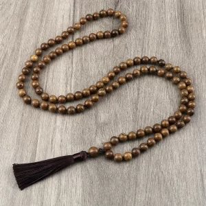 Colar de miçangas Mala vintage unissex, contas de madeira originais, colares Tassel, ioga meditação, jóias budistas, 6mm, 8mm, 10mm, 108