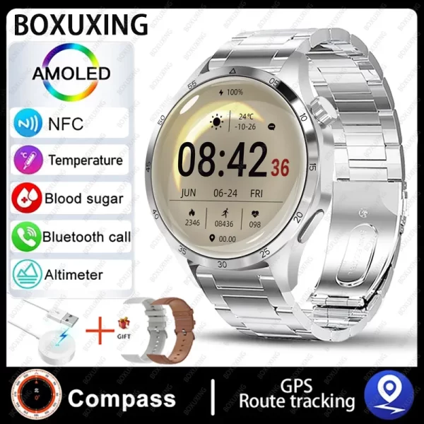 Relógio de pulso masculino, GT4 Pro Smartwatch, Rastreador GPS, Tela HD 360x360, Chamada Bluetooth, Frequência Cardíaca, NFC, Novo, Huawei, Xiaomi, 360 - Image 19