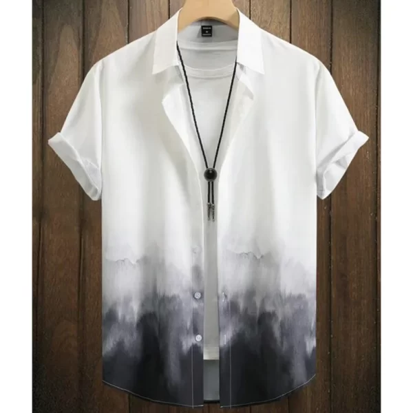 Camisas masculina, havaiana de grandes dimensões, simples, estampada em 3D, casual, top retrô, roupa solta, manga curta, conforto, moda verão - Image 14
