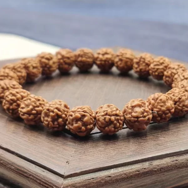 Colar/pulseira feminino (conjunto), 7-8mm original rudraksha frisado atado japamala, meditação yoga bênção jóias 108 mala rosário - Image 8