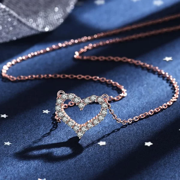 Colar feminino, TFGLBU-Plated Moissanite, Teste Passe Coração Pingente, S925 Sterling Silver, Presente de Aniversário, Pt950, 1 Pc - Image 3
