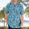 Camisas masculina casual floral havaiana cartoon,  de manga curta 3D de grandes dimensões para praia, moda, verão - Image 13