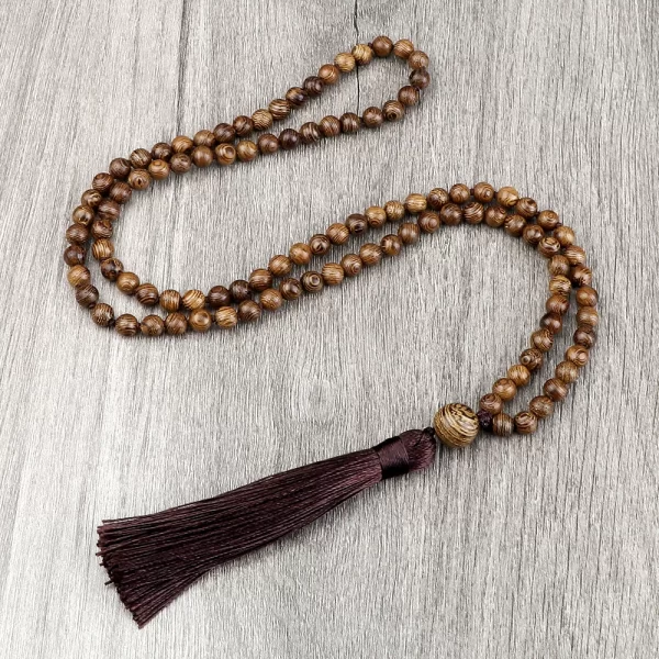 Colar de miçangas Mala vintage unissex, contas de madeira originais, colares Tassel, ioga meditação, jóias budistas, 6mm, 8mm, 10mm, 108 - Image 7