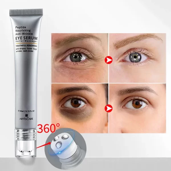 Soro do olho do Anti-enrugamento, Peptide, nutrir, Anti-círculo escuro, sacos do olho, sopro, levantamento, firmando, rolo da pele, massageador, cuidado do olho - Image 3