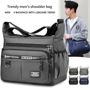 Bolsa de ombro impermeável masculina Oxford, bolsa esportiva crossbody, vários bolsos, grande capacidade, comercial
