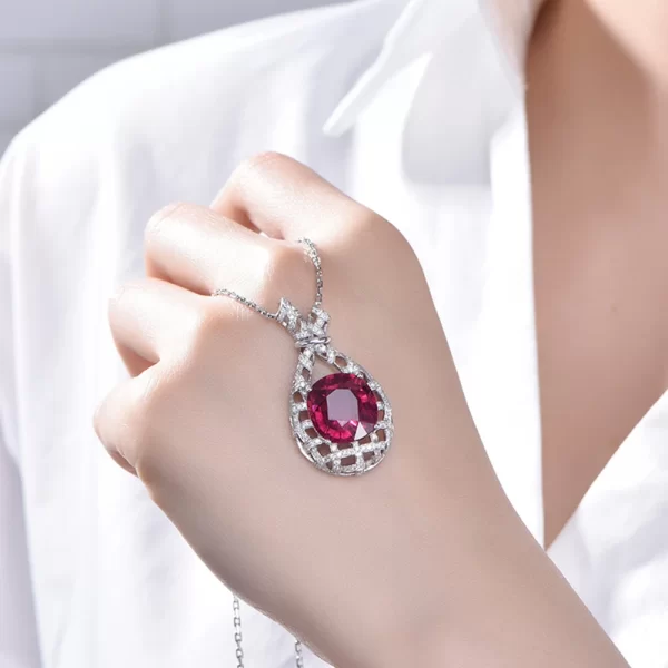 Colar feminino, Wpb original colar imitado natural pombo sangue vermelho, corrente de jóias luxo presente da menina - Image 3