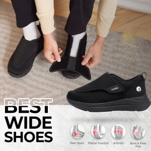 Sapato diabéticos extra largo, masculino, Fitboutique-Sapatos, para ortopedia, pés largos, inchados, sapatos de caminhada ajustáveis, alívio das dores dos pés idosos