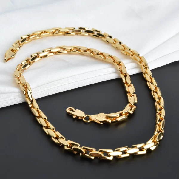 Colar de corrente, feminino,  cubano, Hip Hop Punk, meio-fio, cubano, gargantilha dourada 18k, na moda, uso diário, presente, italiano. - Image 2