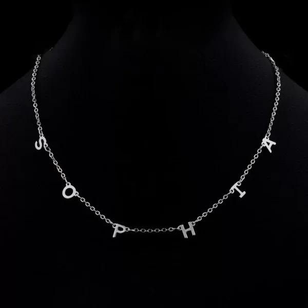 Colar feminino, cute letter, pingente,  com Nome Personalizado Jóias em Aço Inoxidável, Presentes de Natal Personalizados para Mamãe e Esposa - Image 7