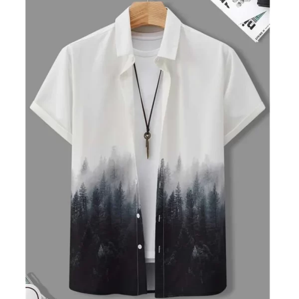 Camisas masculina, havaiana de grandes dimensões, simples, estampada em 3D, casual, top retrô, roupa solta, manga curta, conforto, moda verão - Image 9