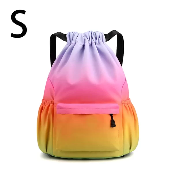 Mochila de Nylon impermeável com Bundle Bolso, Mochila Desportiva Portátil, Acampamento Ao Ar Livre, Lazer, Natação, Saco de Fitness - Image 11