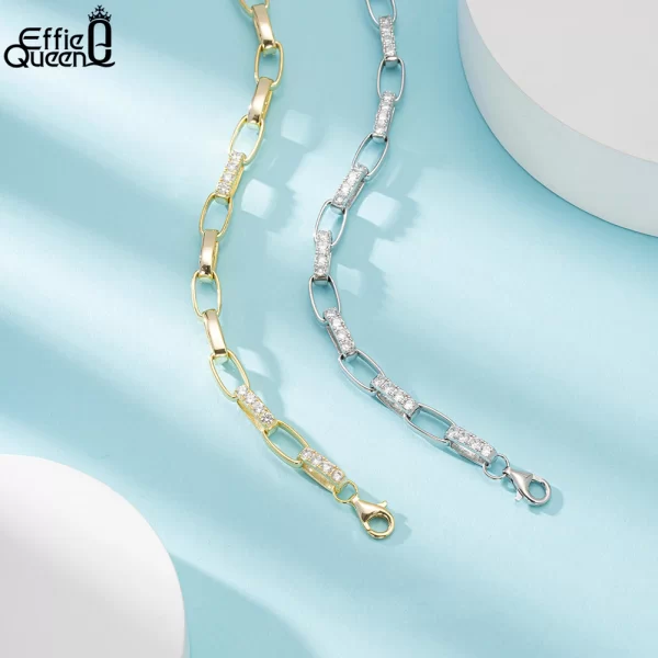 Colar de corrente cubana unissex, Effie Queen 14K Banhado A Ouro Italiano 3.0mm Punk, Moda Cubic Zirconia Gargantilha Cadeia Jóias SN312 - Image 4