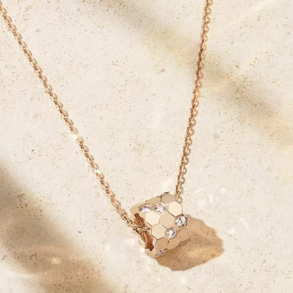 Colar feminino, 925 Sterling Silver Honeycomb Necklace, Jóia Fina, Espaçador, Cilindro, Marca Famosa, Alta Qualidade, Corrente, Cilindro - Image 2