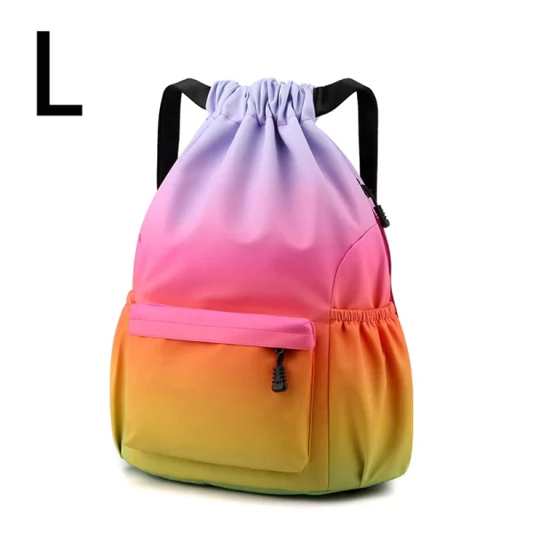 Mochila de Nylon impermeável com Bundle Bolso, Mochila Desportiva Portátil, Acampamento Ao Ar Livre, Lazer, Natação, Saco de Fitness - Image 16