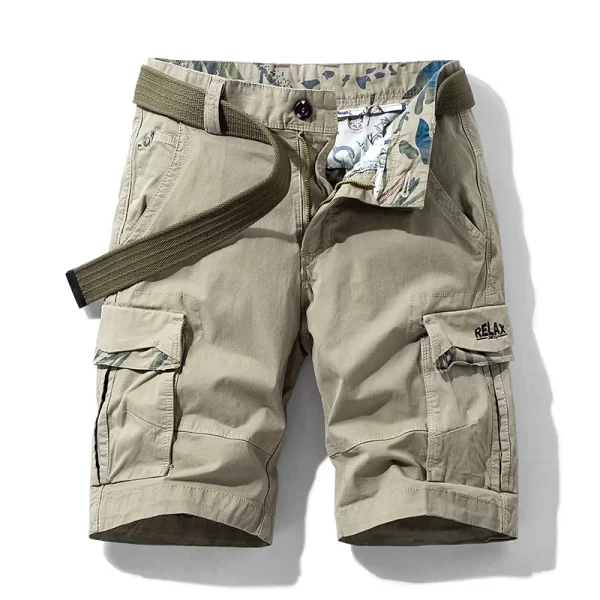 Bermuda/Calções masculino de algodão multi bolsos, sólido, secagem rápida, ao ar livre, respirável, militar, verão, moda masculina, quente. - Image 15