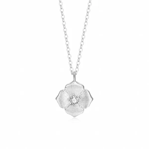 Colar feminino, S925 Colar Flor de Prata, Pingente de Grama de Quatro Folhas, Corrente de Colarinho Feminino, Zircão Brilhante, Jóias de Luxo - Image 7