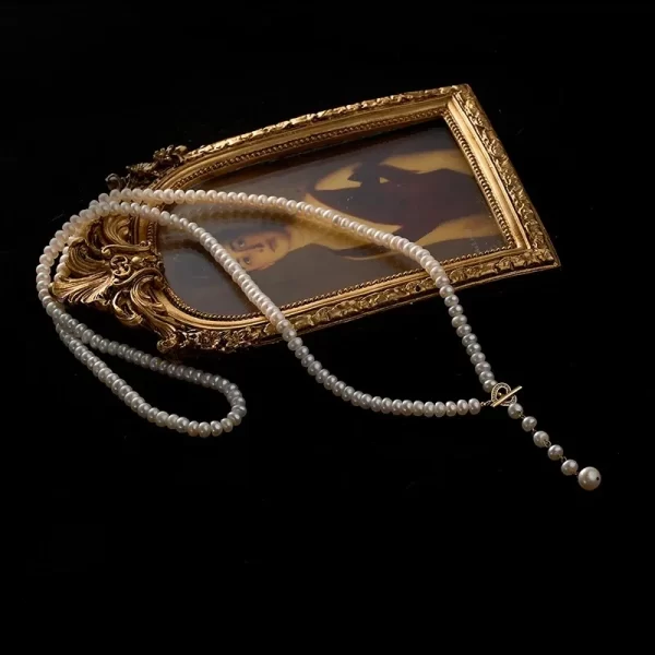 Colar femiino de pérolas longas naturais, pingente de pérola branca, casamento, esposa, mãe, presente de aniversário - Image 5