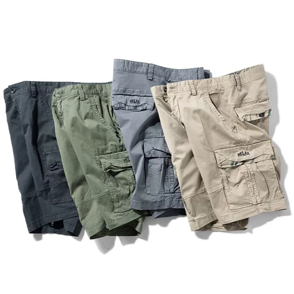 Bermuda/Calções masculino de algodão multi bolsos, sólido, secagem rápida, ao ar livre, respirável, militar, verão, moda masculina, quente. - Image 3