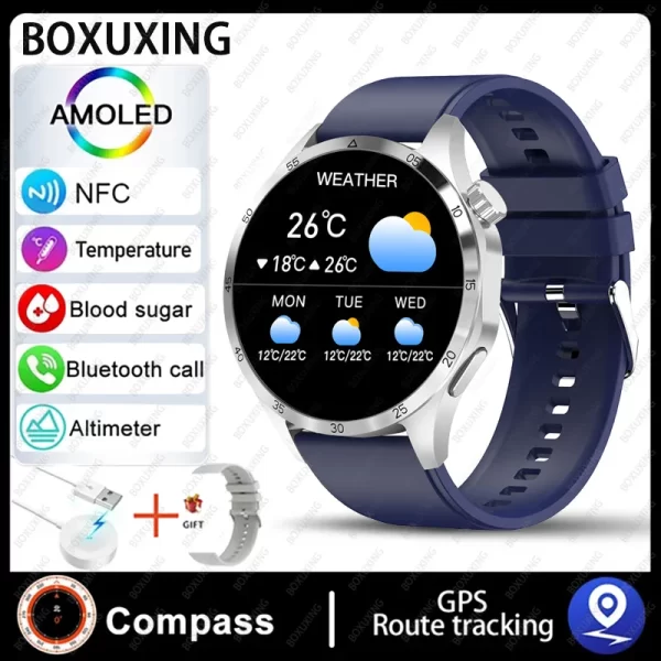 Relógio de pulso masculino, GT4 Pro Smartwatch, Rastreador GPS, Tela HD 360x360, Chamada Bluetooth, Frequência Cardíaca, NFC, Novo, Huawei, Xiaomi, 360 - Image 10