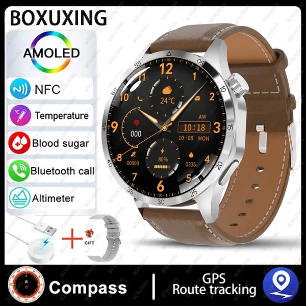 Relógio de pulso masculino, GT4 Pro Smartwatch, Rastreador GPS, Tela HD 360x360, Chamada Bluetooth, Frequência Cardíaca, NFC, Novo, Huawei, Xiaomi, 360 - Image 15