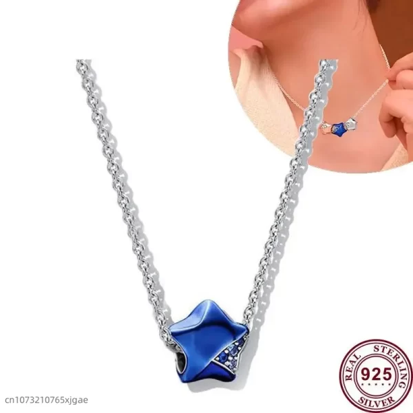 Colar da sorte de prata feminino, 925, Estrela Guardiã, Original, Requintado, Coelho Logotipo, Noivado, Jóias DIY, Luxo. - Image 8