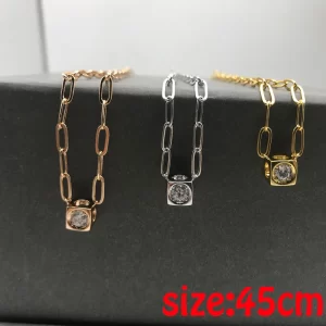Colar feminino, Le Cube Diamant Colar, Solitaire Francês Pedra, Pingente De Moda, Prata Van Jóias.