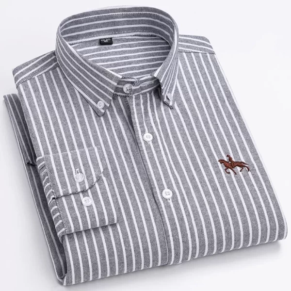 Camisas masculina formal slim fit, plus size, camisas de manga comprida para escritório, roupas, 100% algodão, novo - Image 6