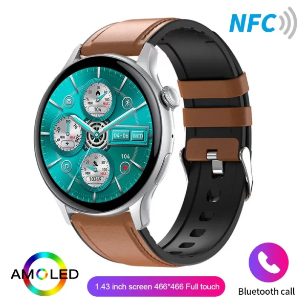 Relógio de pulso feminino, HYTRON-impermeável esportes relógio inteligente, sempre exibe o tempo, chamada Bluetooth, IP68, AMOLED, 1,43 "tela HD, 466x466 - Image 13