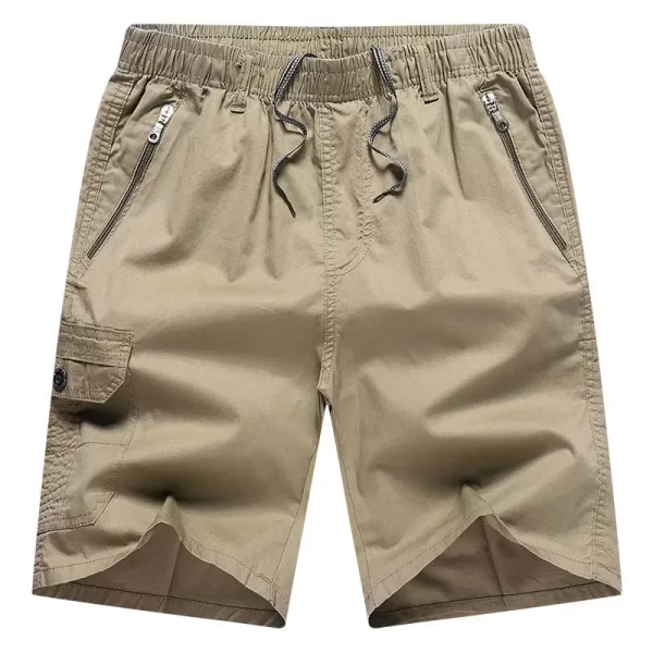 Shorts casuais de algodão puro masculino, elástico na cintura, cordão, bolso com zíper, estampa solta, tamanho grande, shorts esportivos azuis, moda praia, verão - Image 10