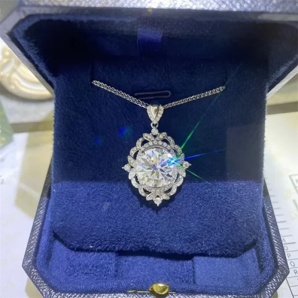 Colar de pingente feminino, Houtros 5 Carat Moissanite, S925 Prata, Corte Brilhante, Branco, Verde, Diamond Laboratório, Jóias de Luxo, GRA - Image 2