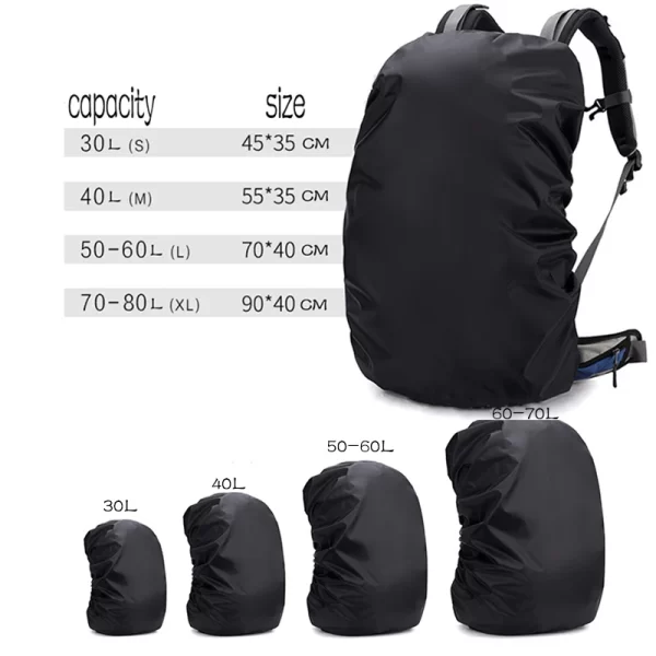 Mochila para camping, Rain Cover Backpack, Caminhadas Táticas, Montanhismo, Outdoor, Caminhadas, Escalada, Sacos de Pó, 20L, 80L - Image 2