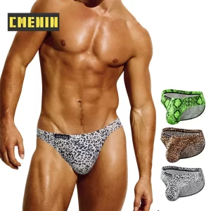 Cuecas de algodão de cintura baixa, LGBTQIA+, CMENIN-Roupa Interior Sexy, Deslizamento Respirável, Jockstrap, Leopardo Sissy, Gays
