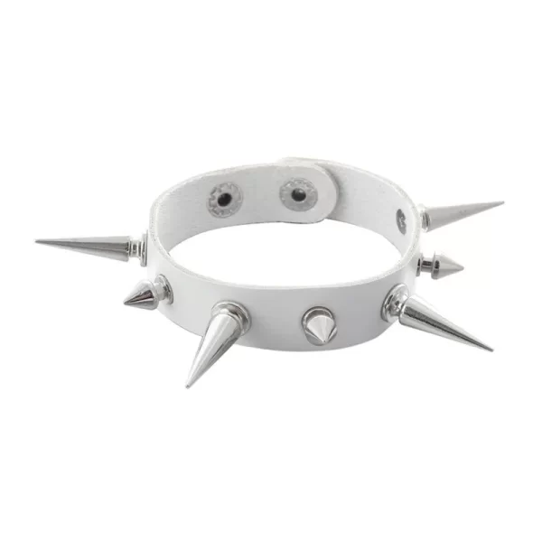 Pulseira de couro masculina espinho de rebite, de couro punk gótico rock unissex com três fileiras - Image 16