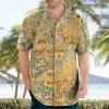 Camisas masculina casual floral havaiana cartoon,  de manga curta 3D de grandes dimensões para praia, moda, verão - Image 26