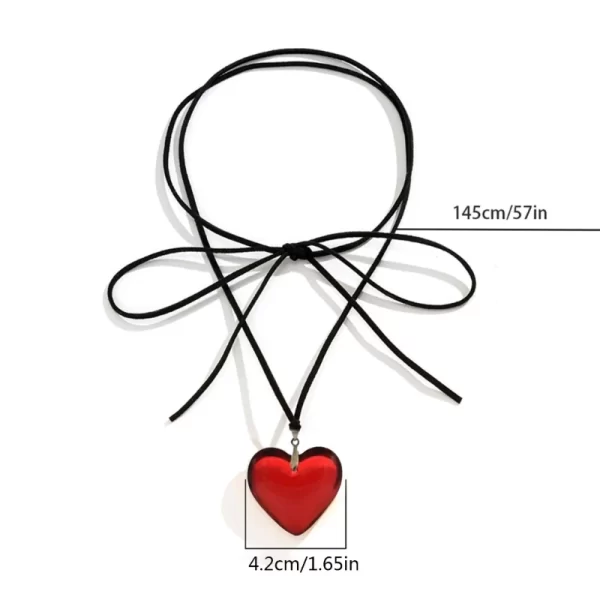 Colar de vidro, moda Jóias Coração, Charm Coração Pingente Colares Clavícula Cadeia para Namorada Casal Aniversário Presente - Image 30