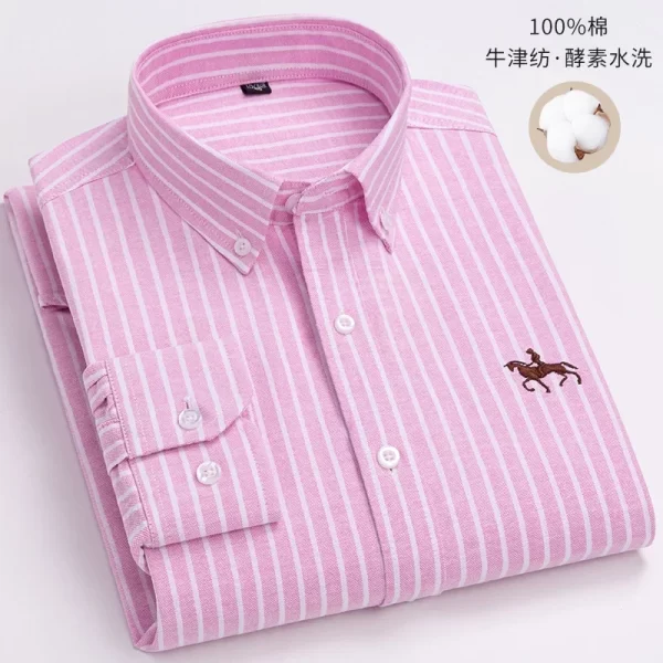 Camisas masculina formal slim fit, plus size, camisas de manga comprida para escritório, roupas, 100% algodão, novo - Image 20
