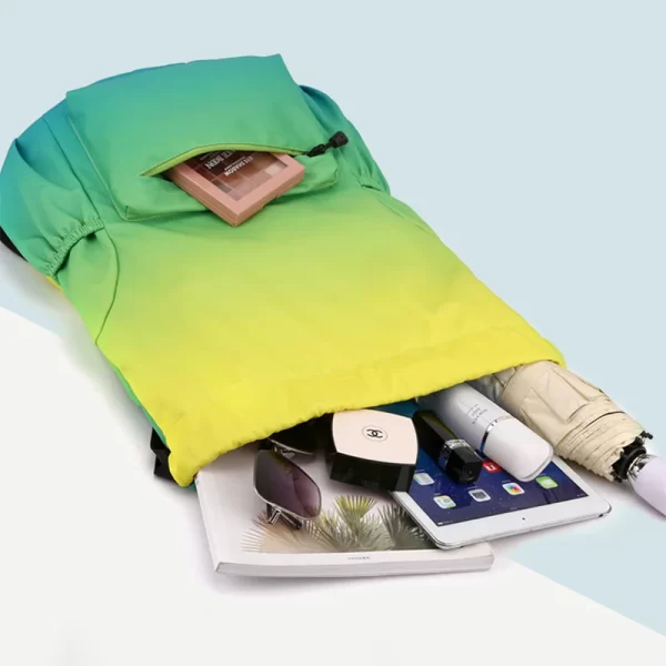 Mochila de Nylon impermeável com Bundle Bolso, Mochila Desportiva Portátil, Acampamento Ao Ar Livre, Lazer, Natação, Saco de Fitness - Image 4