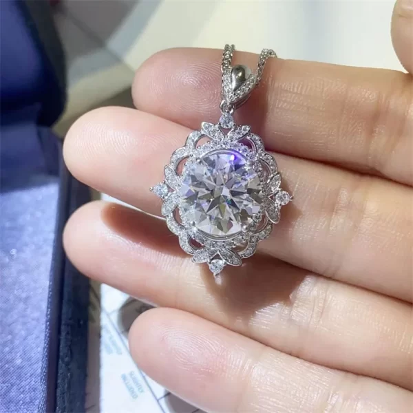 Colar de pingente feminino, Houtros 5 Carat Moissanite, S925 Prata, Corte Brilhante, Branco, Verde, Diamond Laboratório, Jóias de Luxo, GRA - Image 4