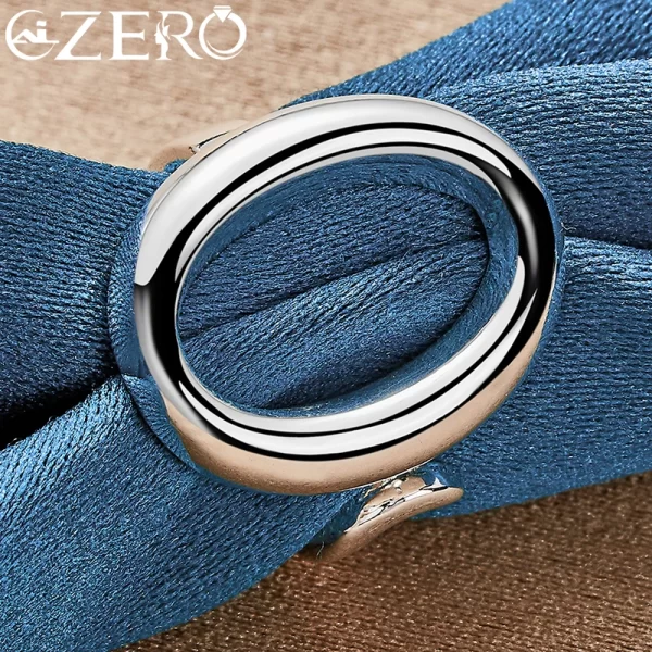 Anel unissex, 925 Sterling Silver Classic Circle O Ring Ajustável,  de Natal, de Casamento, Moda Partido Charme Jóias. - Image 4