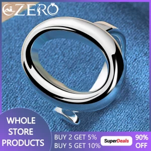 Anel unissex, 925 Sterling Silver Classic Circle O Ring Ajustável,  de Natal, de Casamento, Moda Partido Charme Jóias.