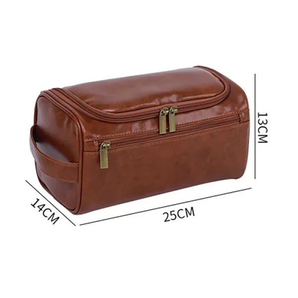 Bolsa de maquilagem multifunções em pele à prova de água feminino, mala de viagem, organizador de artigos de higiene pessoal, bolsas de cosméticos - Image 2