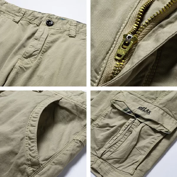 Bermuda/Calções masculino de algodão multi bolsos, sólido, secagem rápida, ao ar livre, respirável, militar, verão, moda masculina, quente. - Image 5