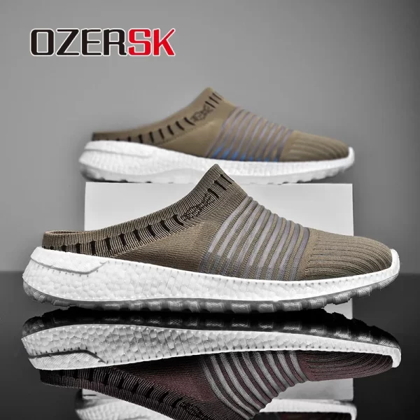 Chinelo de malha respirável unissex, OZERSK, Slides de Moda Verão, Sapatos de Praia Casuais Confortáveis, Alta Qualidade - Image 8