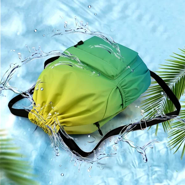 Mochila de Nylon impermeável com Bundle Bolso, Mochila Desportiva Portátil, Acampamento Ao Ar Livre, Lazer, Natação, Saco de Fitness - Image 3