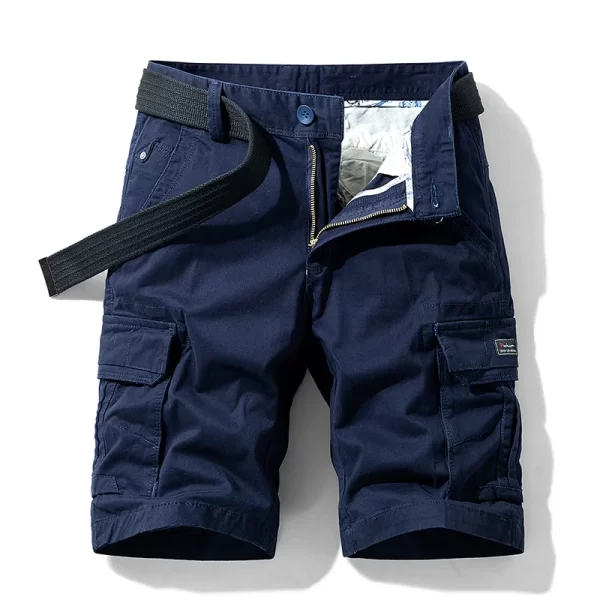 Bermuda/Calções masculino de algodão multi bolsos, sólido, secagem rápida, ao ar livre, respirável, militar, verão, moda masculina, quente. - Image 10