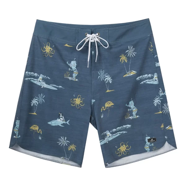 Shorts masculino, Surfcuz calções de prancha, secagem rápida, roupa de banho impresso praia esportes troncos verão surf 4 way estiramento boardshorts - Image 9