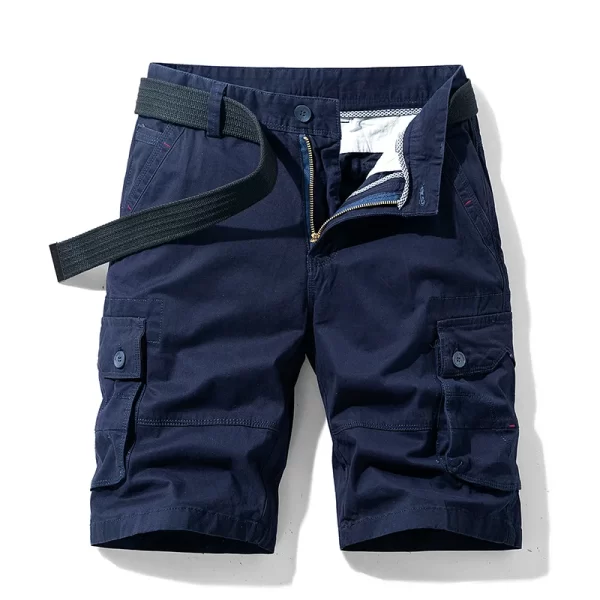 Bermuda/Calções masculino de algodão multi bolsos, sólido, secagem rápida, ao ar livre, respirável, militar, verão, moda masculina, quente. - Image 14
