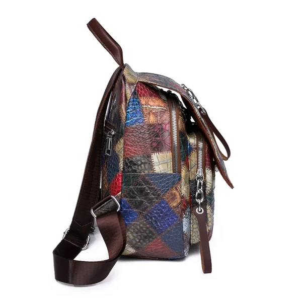 Mochila de couro macio PU feminina, Bolsa de grande capacidade, de viagem de lazer simples, mochila pequena, moda, nova - Image 2