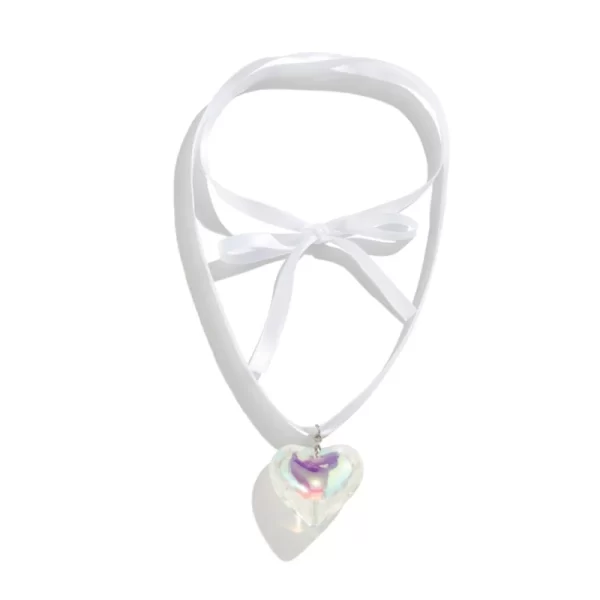 Colar de vidro, moda Jóias Coração, Charm Coração Pingente Colares Clavícula Cadeia para Namorada Casal Aniversário Presente - Image 25